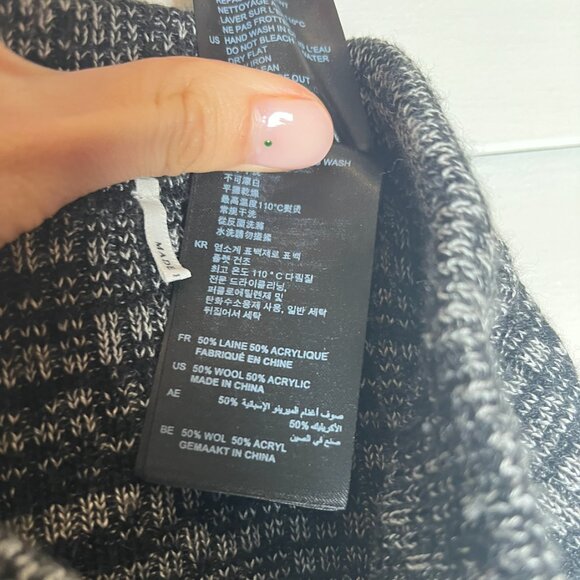 SANDRO Knit Wool Rib Flare Pants / Size 1 - Picture 5 of 5